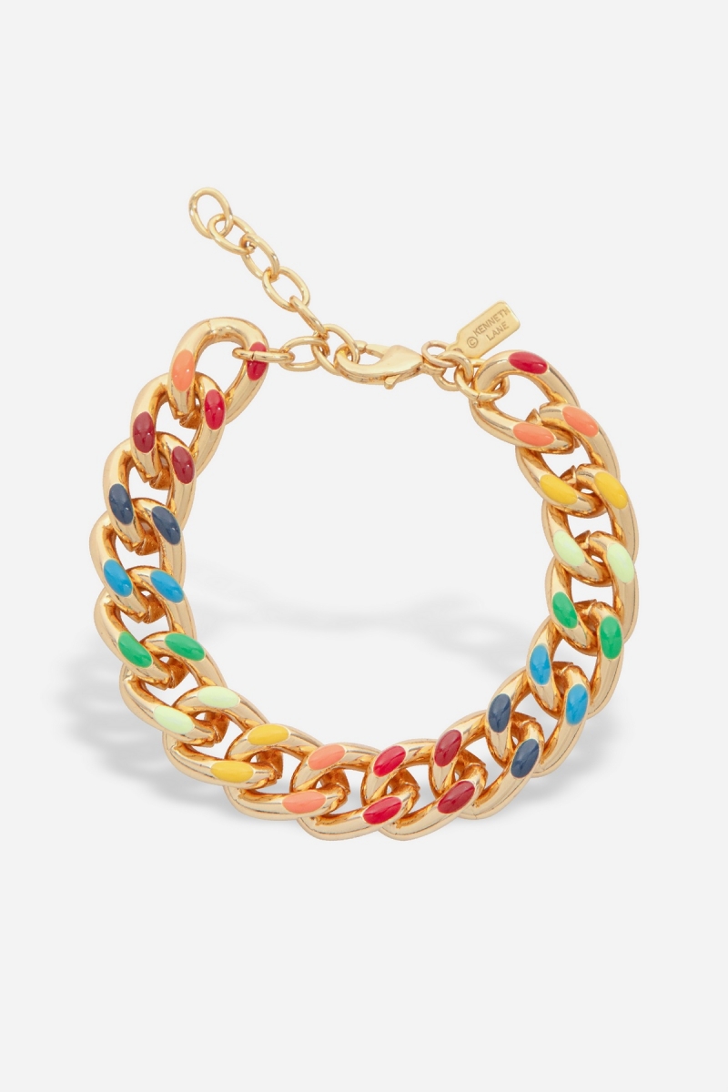 ENAMEL LINK LOBSTER CLAW CLASP BRACELET | The Wishlist